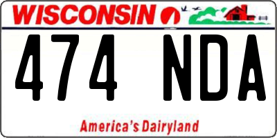 WI license plate 474NDA