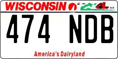 WI license plate 474NDB