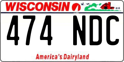 WI license plate 474NDC