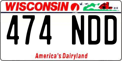 WI license plate 474NDD