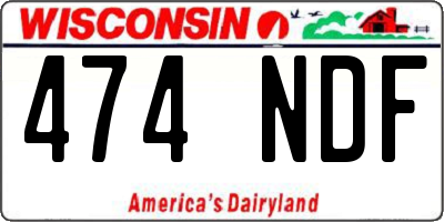 WI license plate 474NDF