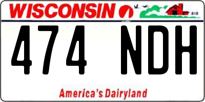 WI license plate 474NDH
