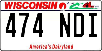 WI license plate 474NDI
