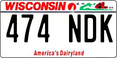 WI license plate 474NDK