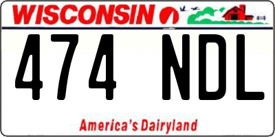 WI license plate 474NDL