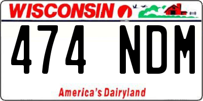 WI license plate 474NDM