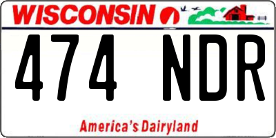 WI license plate 474NDR