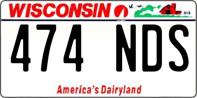 WI license plate 474NDS