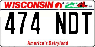 WI license plate 474NDT
