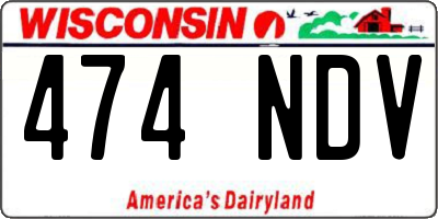 WI license plate 474NDV