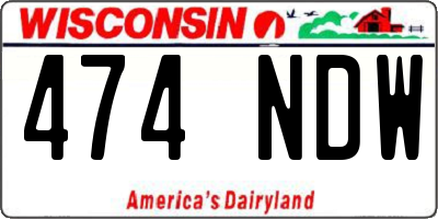 WI license plate 474NDW