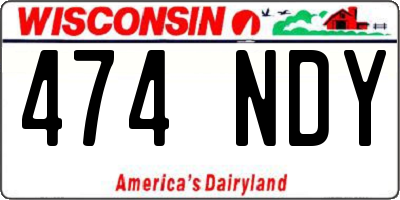 WI license plate 474NDY