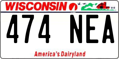 WI license plate 474NEA