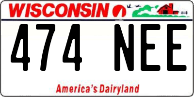 WI license plate 474NEE