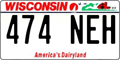 WI license plate 474NEH