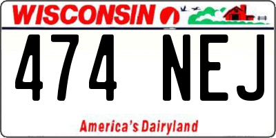 WI license plate 474NEJ