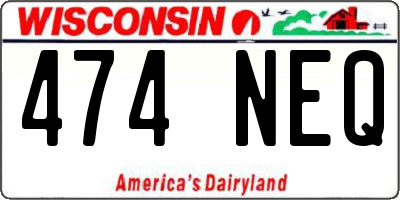 WI license plate 474NEQ