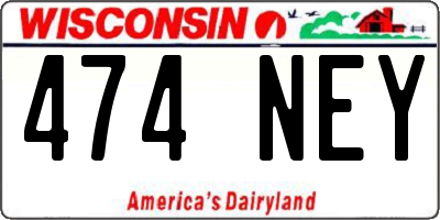 WI license plate 474NEY