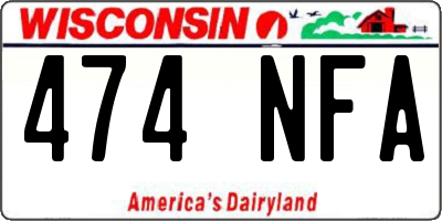 WI license plate 474NFA