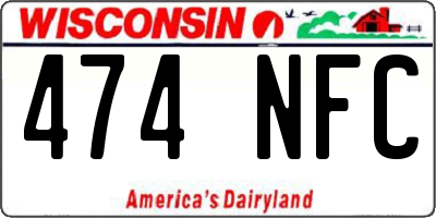 WI license plate 474NFC