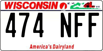 WI license plate 474NFF