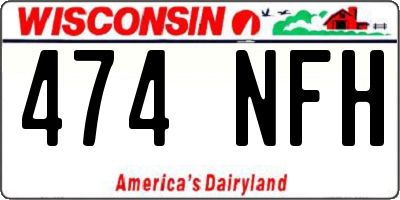 WI license plate 474NFH