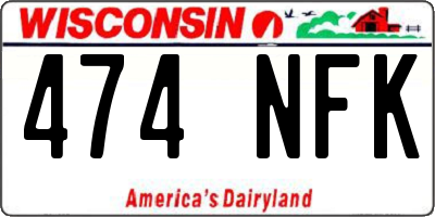 WI license plate 474NFK