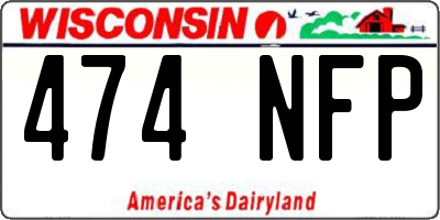 WI license plate 474NFP