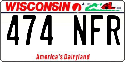 WI license plate 474NFR