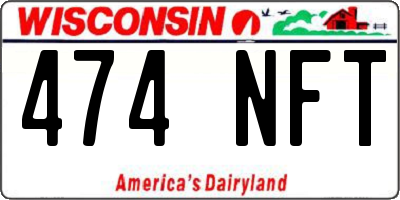 WI license plate 474NFT