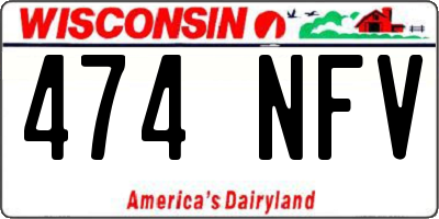 WI license plate 474NFV