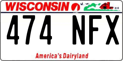 WI license plate 474NFX
