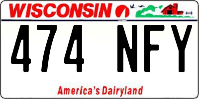 WI license plate 474NFY