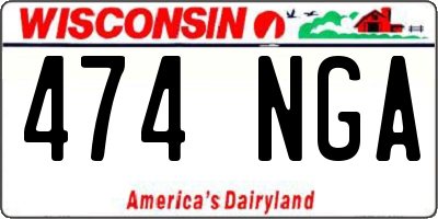 WI license plate 474NGA