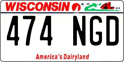 WI license plate 474NGD