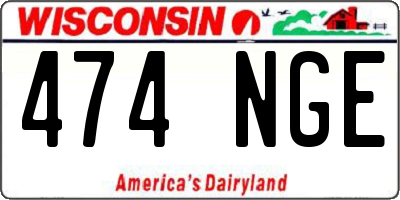 WI license plate 474NGE