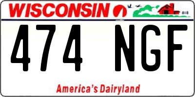 WI license plate 474NGF