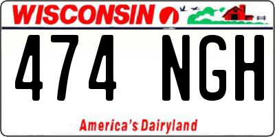 WI license plate 474NGH