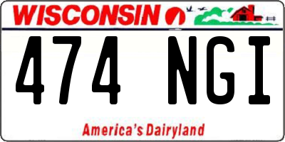 WI license plate 474NGI
