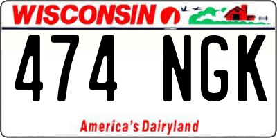 WI license plate 474NGK