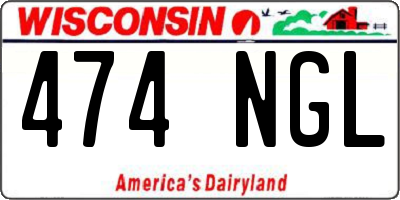 WI license plate 474NGL