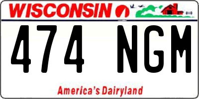 WI license plate 474NGM