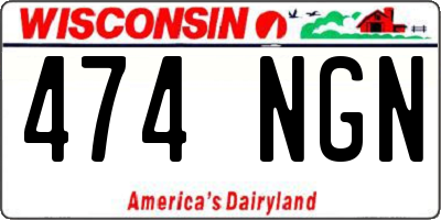 WI license plate 474NGN