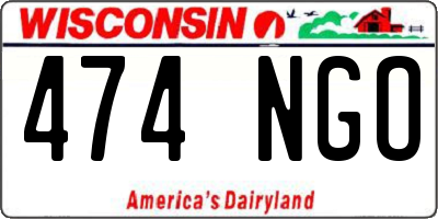 WI license plate 474NGO