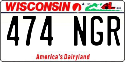 WI license plate 474NGR