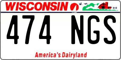 WI license plate 474NGS