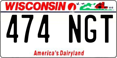 WI license plate 474NGT