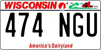 WI license plate 474NGU