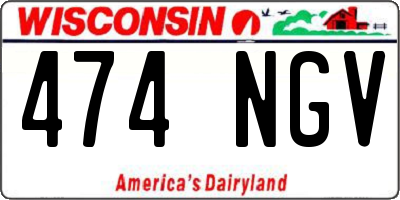 WI license plate 474NGV