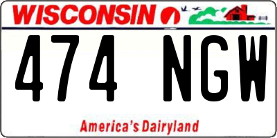 WI license plate 474NGW